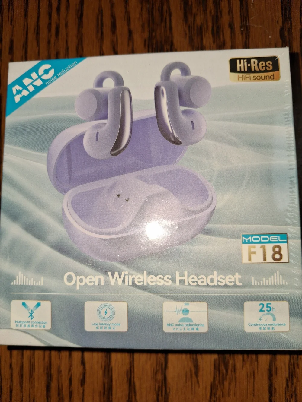 F18 Open Wireless Headset True Wireless Earbuds - Lavender